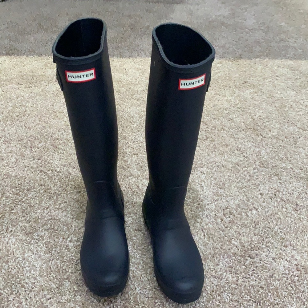 Hunter ‘Original Tall’ Navy Rain Boot - Size 8